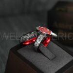 Butterfly Ring, Butterfly Jewelry, Butterfly Wedding Ring, Butterfly Wedding Band, Red Wedding Band, Red Wedding Ring, Butterfly Couple Ring