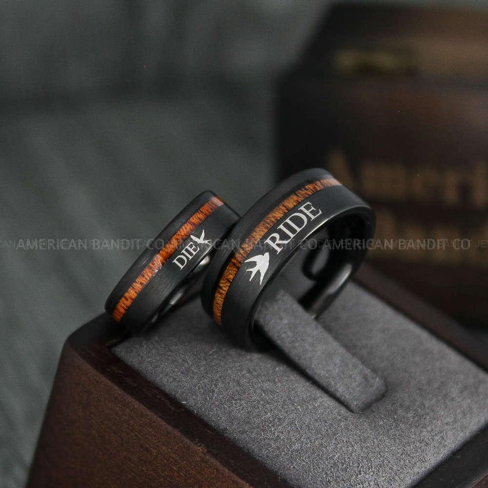 IMG_4319 Ride or Die Rings, Ride or Die, Ride or Die Wedding Rings, Ride or Die Wedding Bands, Black Wedding Rings, Black Wedding Bands, Biker Rings - Image 1
