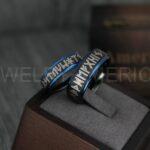 Til Valhalla Rings, Viking Rings, Runes Rings, Vegvísir Ring, Couple Nordic Rings, Norsemen Rings, Nordic Runes Rings, Black Tungsten Bands - Image 2