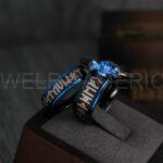 Til Valhalla Rings, Viking Rings, Runes Rings, Vegvísir Ring, Couple Nordic Rings, Norsemen Rings, Nordic Runes Rings, Black Tungsten Bands - Image 3