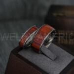 Damascus Steel Rings, Couple Rings, Wood Rings, Damascus Steel Wedding Rings, Damascus Steel Wedding Bands, Black Wedding Rings, Black Damascus Steel Wedding Rings
