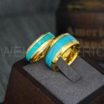 Turquoise Rings, Turquoise Wedding Rings, Turquoise Wedding Bands, Turquoise Jewelry, Yellow Gold Wedding Rings, Gold Wedding Bands, Turquoise