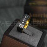 Til Valhalla Ring, Viking Ring, Runes Ring, Vegvísir Ring, Vikings Nordic Ring, Norsemen Ring, Nordic Runes Ring, Black Tungsten Band - Image 4
