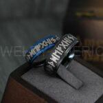 Til Valhalla Rings, Viking Rings, Runes Rings, Vegvísir Ring, Couple Nordic Rings, Norsemen Rings, Nordic Runes Rings, Black Tungsten Bands