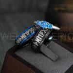 Til Valhalla Rings, Viking Rings, Runes Rings, Vegvísir Ring, Couple Nordic Rings, Norsemen Rings, Nordic Runes Rings, Black Tungsten Bands