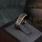 Til Valhalla Rings, Viking Rings, Runes Rings, Vegvísir Ring, Couple Nordic Rings, Norsemen Rings, Nordic Runes Rings, Black Tungsten Bands - Image 4