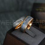 Damascus Steel Rings, Damascus Steel Wedding Rings, Damascus Steel Wedding Bands, Rose Gold Wedding Rings, Gold Damascus Steel Wedding Rings