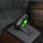 Til Valhalla Rings, Viking Rings, Runes Rings, Vegvísir Ring, Couple Nordic Rings, Norsemen Rings, Nordic Runes Rings, Black Tungsten Bands - Image 3