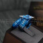 Til Valhalla Rings, Viking Rings, Runes Rings, Vegvísir Ring, Couple Nordic Rings, Norsemen Rings, Nordic Runes Rings, Blue Tungsten Bands