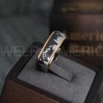 Forest Ring, Mountain Range Ring, Boreal Forest Ring, 8mm Black Tungsten Ring Fir Trees Ring, Outdoors Landscape Ring, Tungsten Wedding Ring