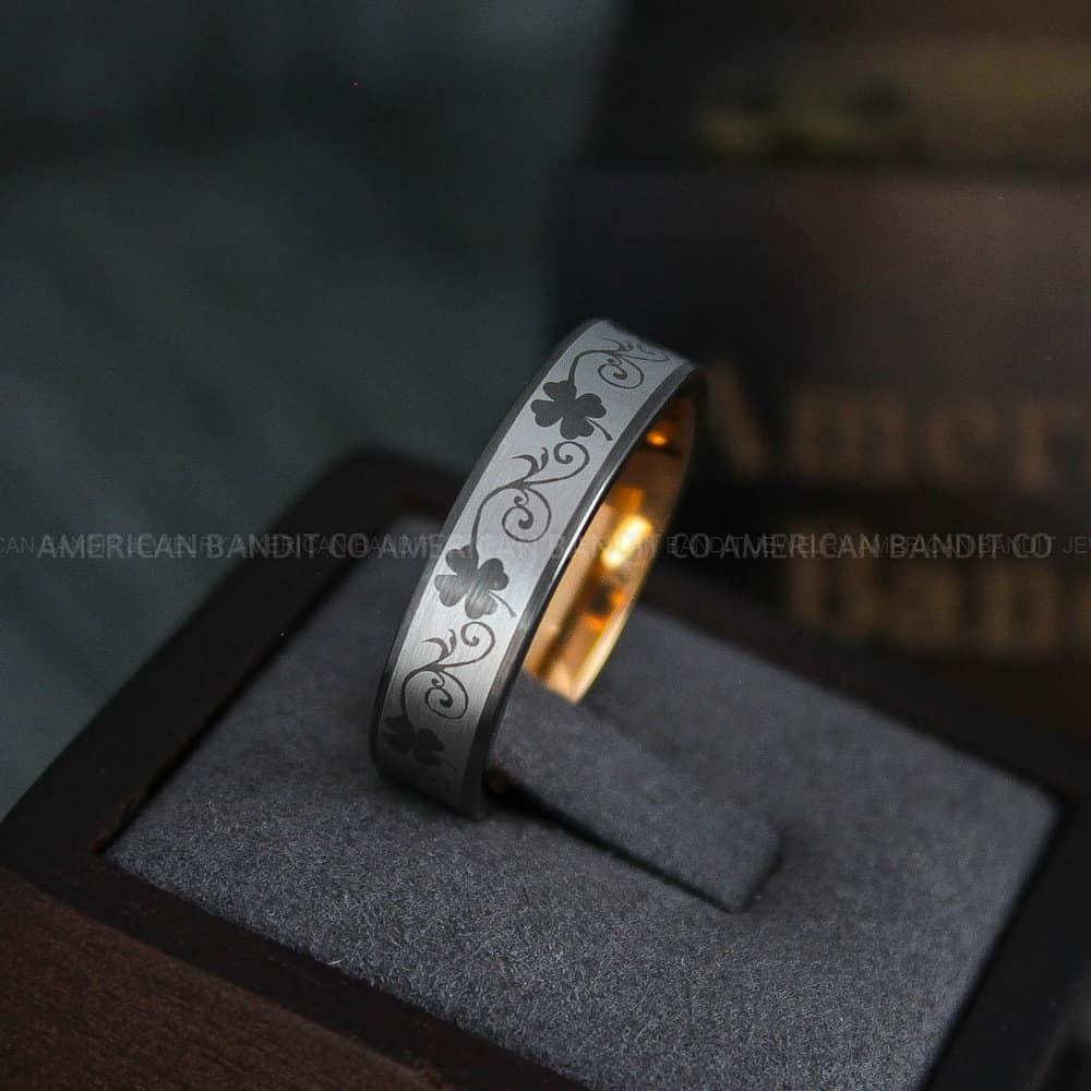 IMG_4487 Irish Ring, Clover Ring, Shamrock Ring, Irish Jewelry, Irish Wedding Band, Celtic Ring, St. Patrick's Day Gift, Ireland Ring, Irish Wedding - Image 1