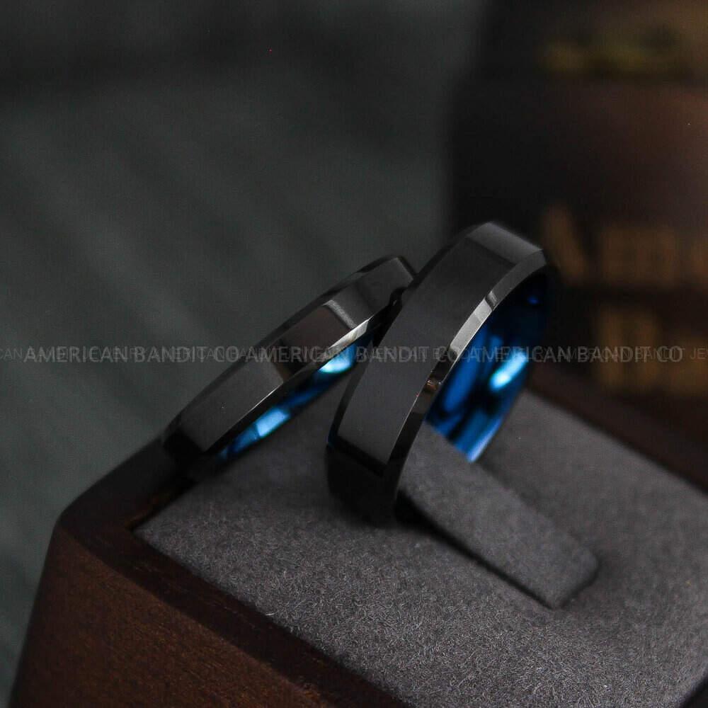 IMG_4500 Black Wedding Bands, Couple Rings, Couple Wedding Rings, Matching Rings, Matching Wedding Bands, Black Wedding Rings, Couple Jewelry - Image 1