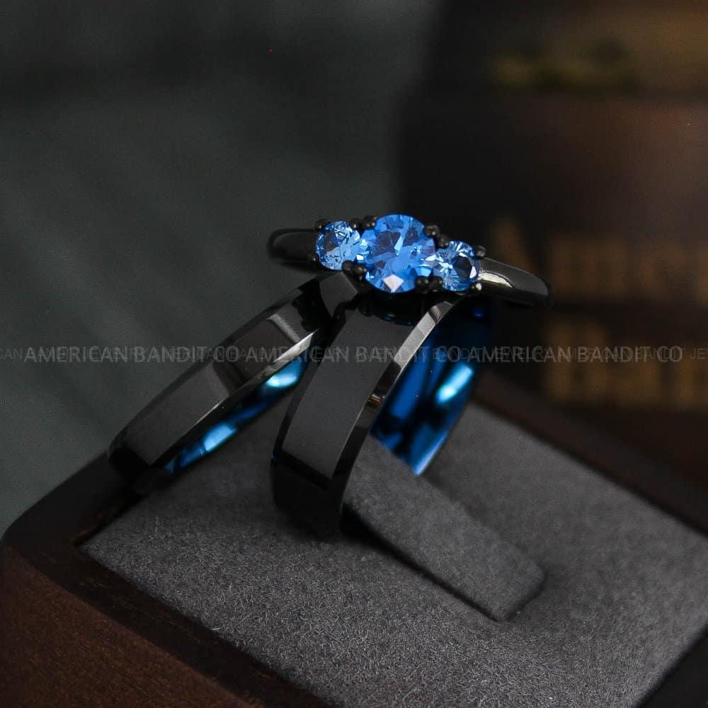 IMG_4501 Black Wedding Bands, Couple Rings, Couple Wedding Rings, Matching Rings, Matching Wedding Bands, Black Wedding Rings, Couple Jewelry - Image 1
