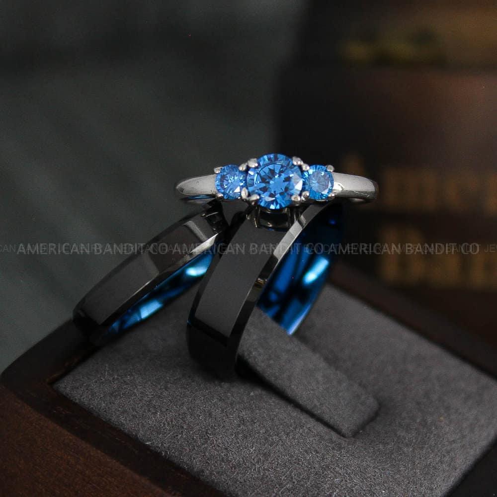 IMG_4502 Black Wedding Bands, Couple Rings, Couple Wedding Rings, Matching Rings, Matching Wedding Bands, Black Wedding Rings, Couple Jewelry - Image 1