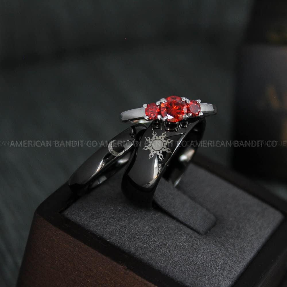 IMG_4537 Sun and Moon Rings, Sun and Moon Wedding Rings, Sun and Moon Wedding Bands, Sun and Moon Jewelry, Couple Rings, Matching Couple Rings - Image 1