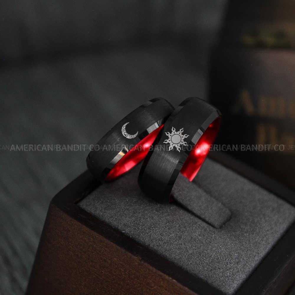 IMG_4546 Sun and Moon Rings, Sun and Moon Wedding Rings, Sun and Moon Wedding Bands, Sun and Moon Jewelry, Couple Rings, Matching Couple Rings - Image 1