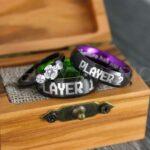 Player 1 Player 2 Rings, Gamer Rings, Couple Rings, Gamer Couple Wedding Bands, Gamer Wedding Rings