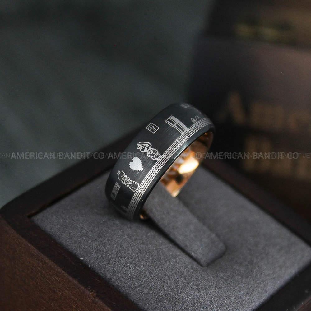 IMG_4622 Mario Ring, Mario Brothers Wedding Ring, Gamer Ring, Gamer Jewelry, Mario Wedding Band, Gamer Wedding Ring - Image 1