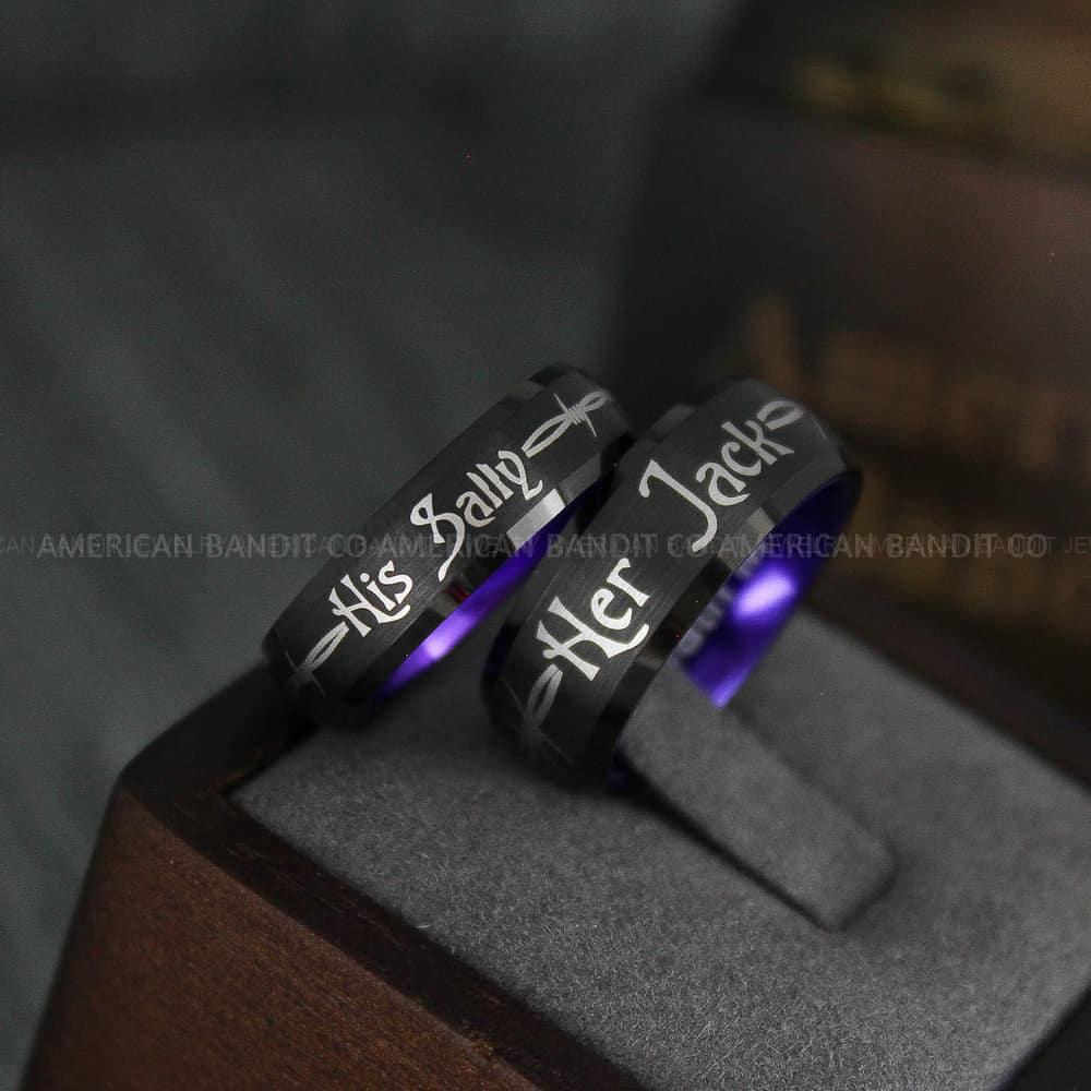 IMG_4633 Jack and Sally Rings, Jack and Sally Wedding Bands, Couple Rings, Jack and Sally Wedding Rings - Image 1