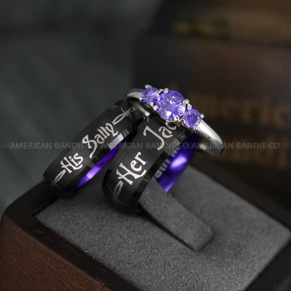IMG_4634 Jack and Sally Rings, Jack and Sally Wedding Bands, Couple Rings, Jack and Sally Wedding Rings - Image 1