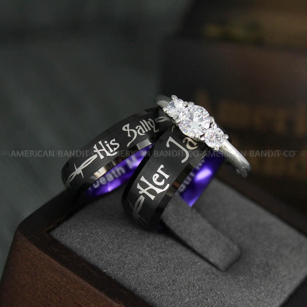 IMG_4635 Jack and Sally Rings, Jack and Sally Wedding Bands, Couple Rings, Jack and Sally Wedding Rings - Image 1