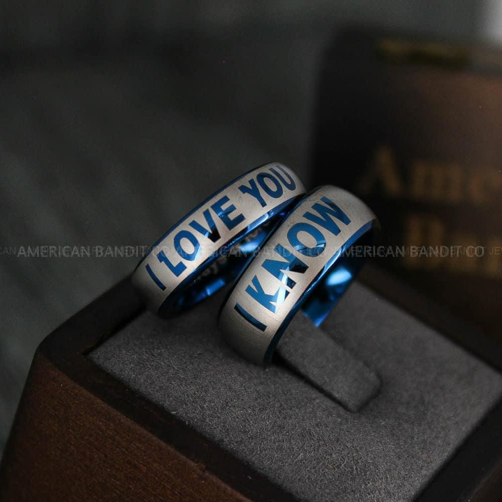 IMG_4643 I Love You I Know Rings, Star Wars Rings, Star Wars Jewelry, Star Wars, Wedding Rings, Star Wars Wedding Bands - Image 1