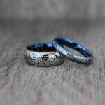 Zelda Rings, Couple Rings, Zelda Wedding Rings, Gamer Rings, Gamer Jewelry, Zelda Wedding Bands, Gamer Wedding Rings, Blue Wedding Rings
