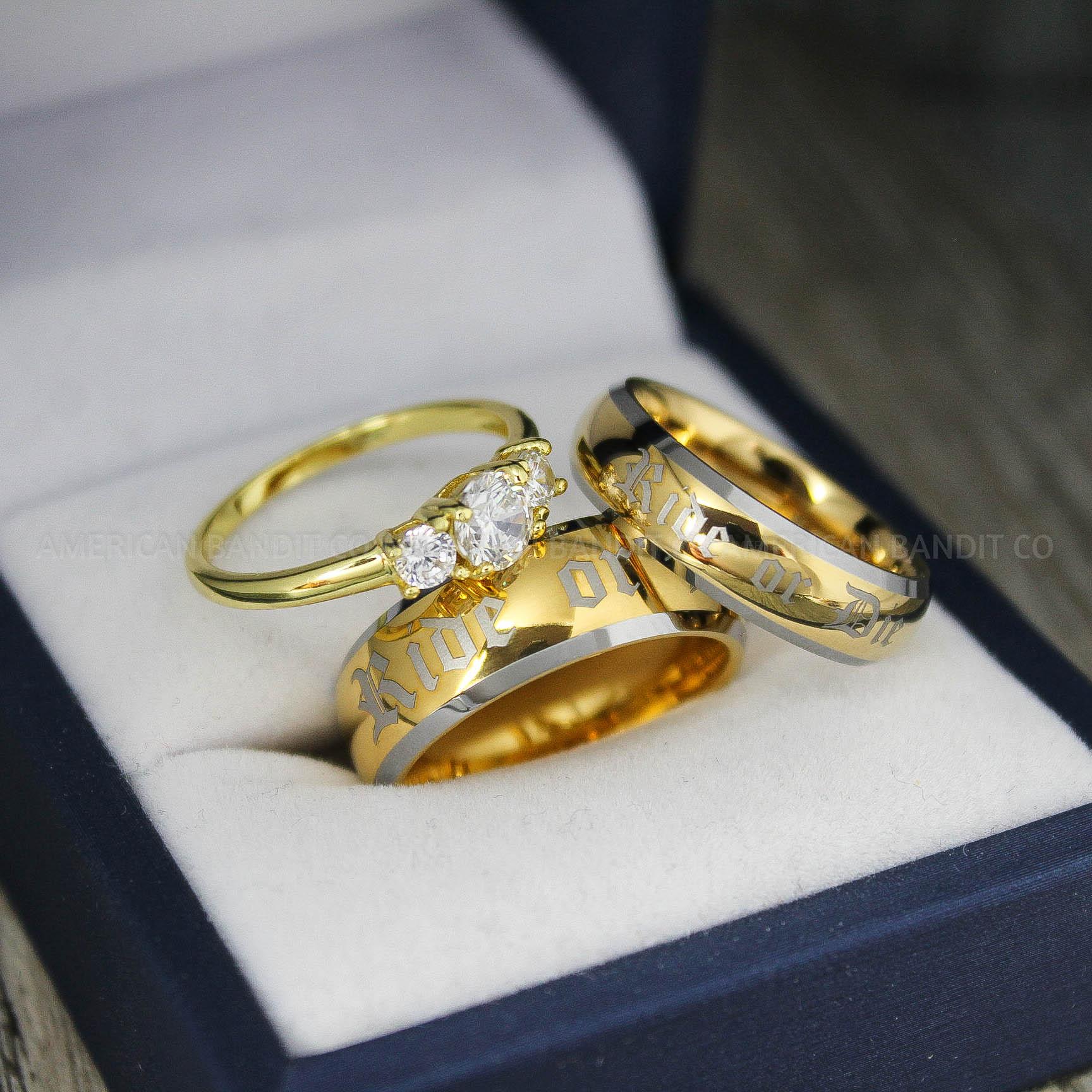 IMG_2693 Ride or Die Rings, Ride or Die, Ride or Die Wedding Rings, Ride or Die Wedding Bands, Gold Wedding Rings, Gold Wedding Bands, Biker Rings - Image 1