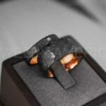 Hammered Ring, Black Wedding Ring, Black Wedding Band, Black Hammered Wedding Ring - Image 7