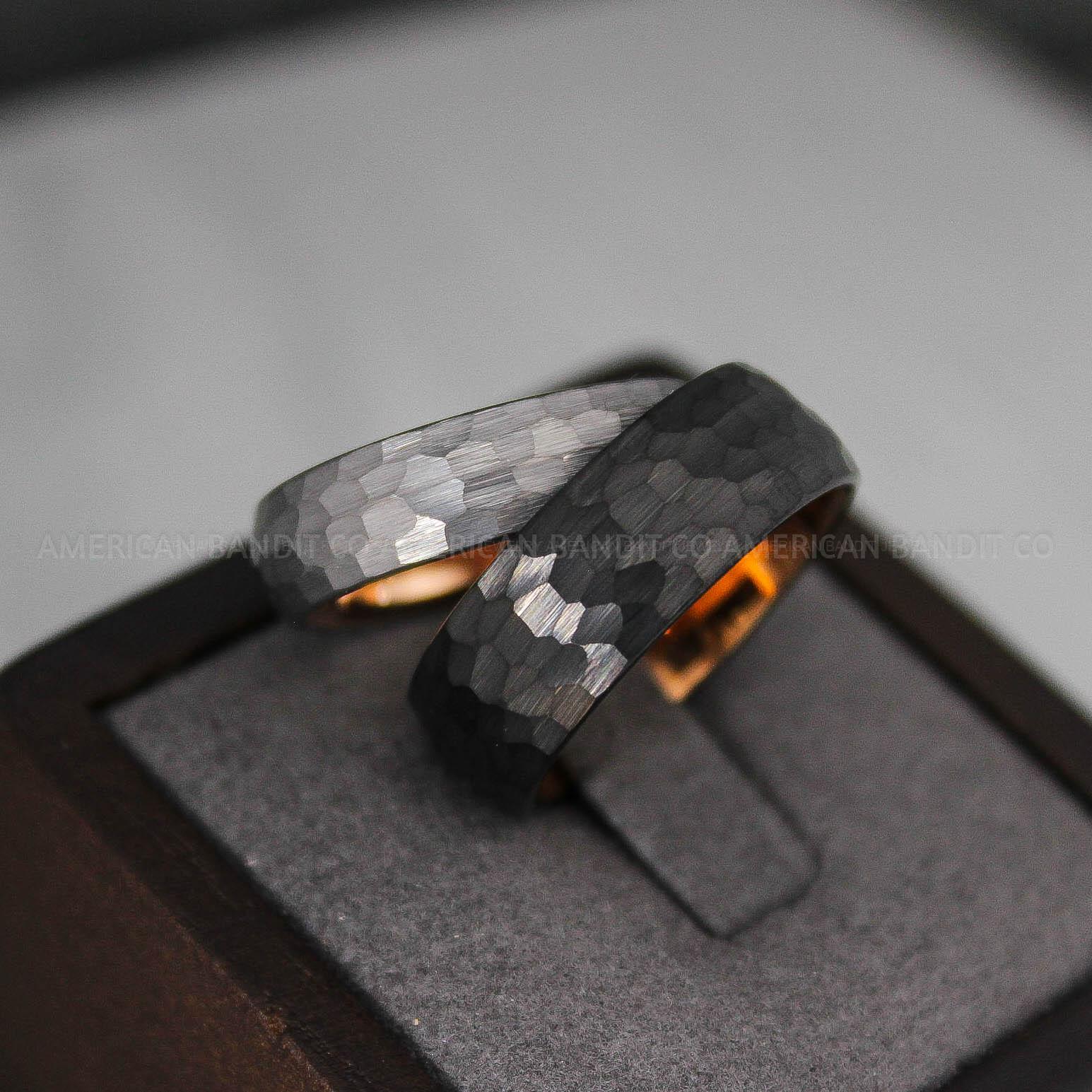 IMG_2944 Hammered Rings, Black Wedding Rings, Black Wedding Bands, Couple Rings, Couple Wedding Bands, Couple Wedding Rings, Matching Couple Rings - Image 1
