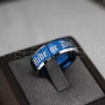 Ride or Die Ring, Ride or Die, Ride or Die Wedding Ring, Ride or Die Wedding Band, Blue Wedding Ring, Blue Wedding Band, Biker Ring