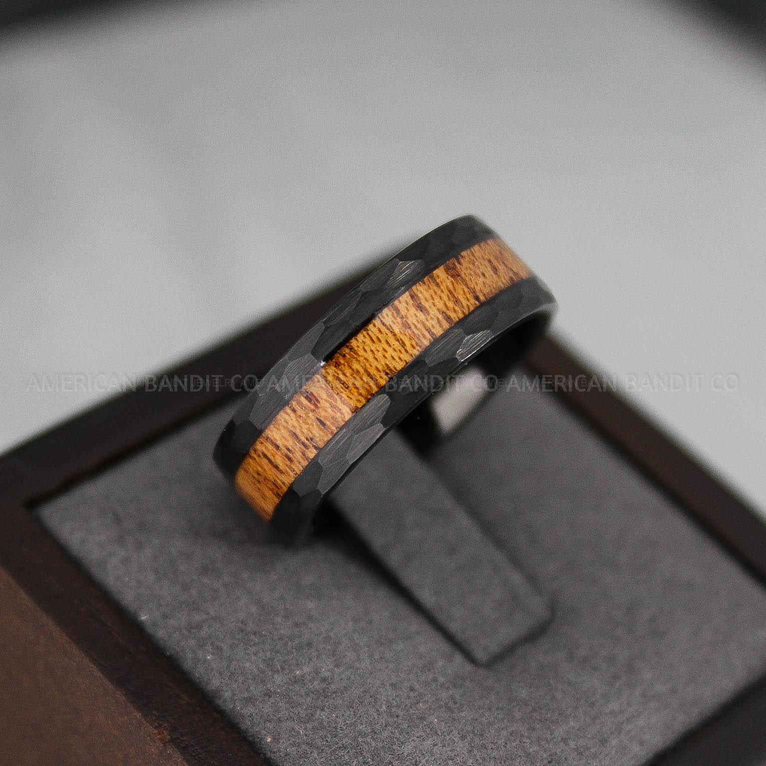 IMG_2974 Wood Ring, Wood Wedding Band, His Wedding Ring, Black Wood Ring, Groom Wedding Band, Wood Jewelry - Image 1
