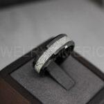 Meteorite Rings, Meteorite Wedding Rings, Meteorite Wedding Bands, Meteorite Jewelry, Couple Wedding Rings, Black Wedding Band, Meteor Ring - Image 2