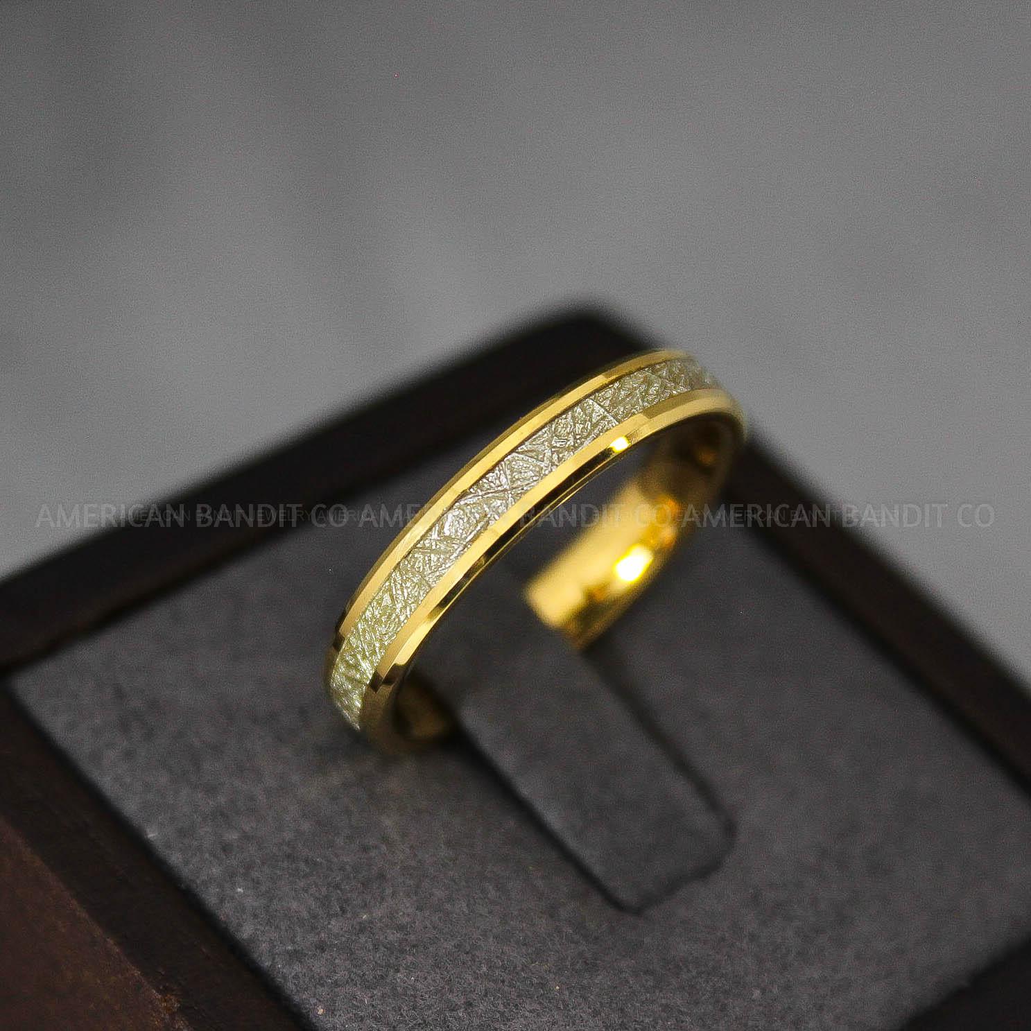 IMG_3019 Meteorite Rings, Meteorite Wedding Rings, Meteorite Wedding Bands, Meteorite Jewelry, Gold Wedding Rings, Gold Wedding Band, Meteor Ring - Image 1