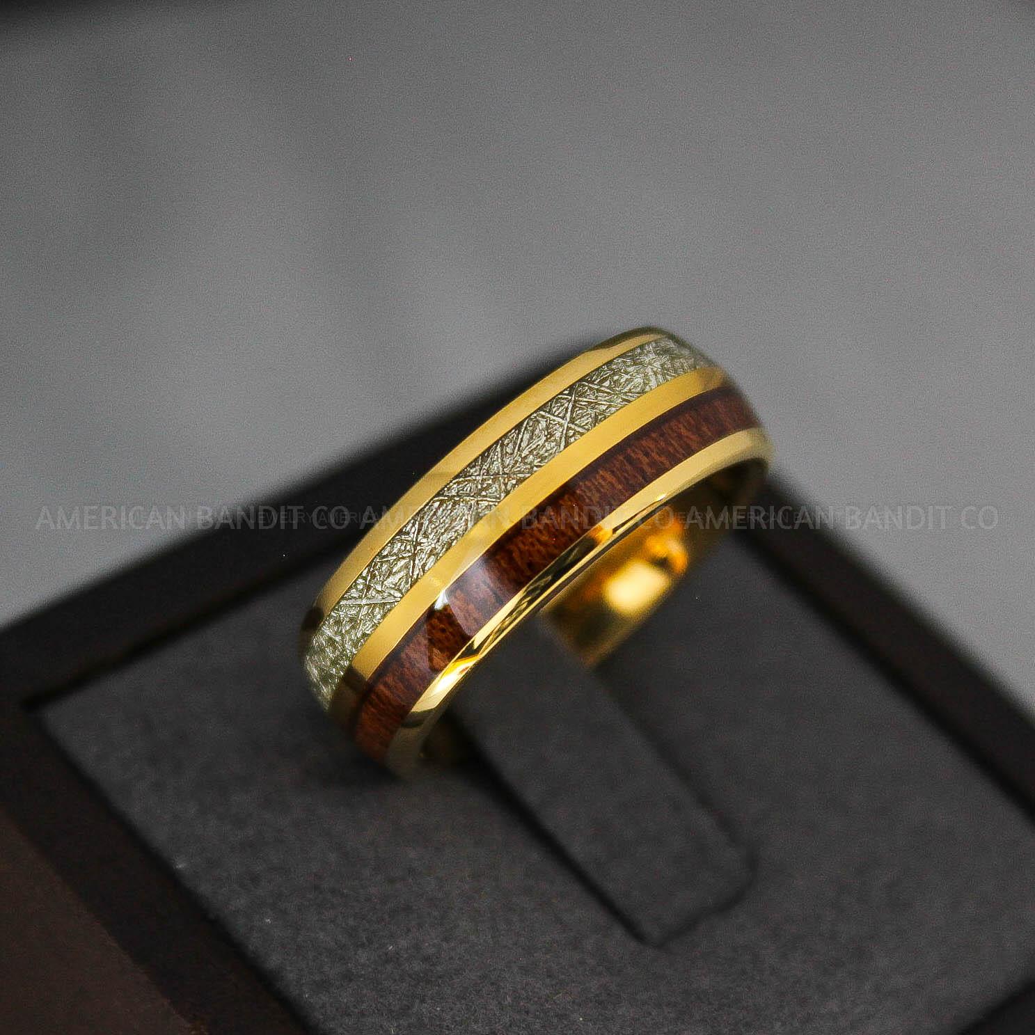 IMG_3020 Meteorite Rings, Meteorite Wedding Rings, Meteorite Wedding Bands, Meteorite Jewelry, Gold Wedding Rings, Gold Wedding Band, Meteor Ring - Image 1