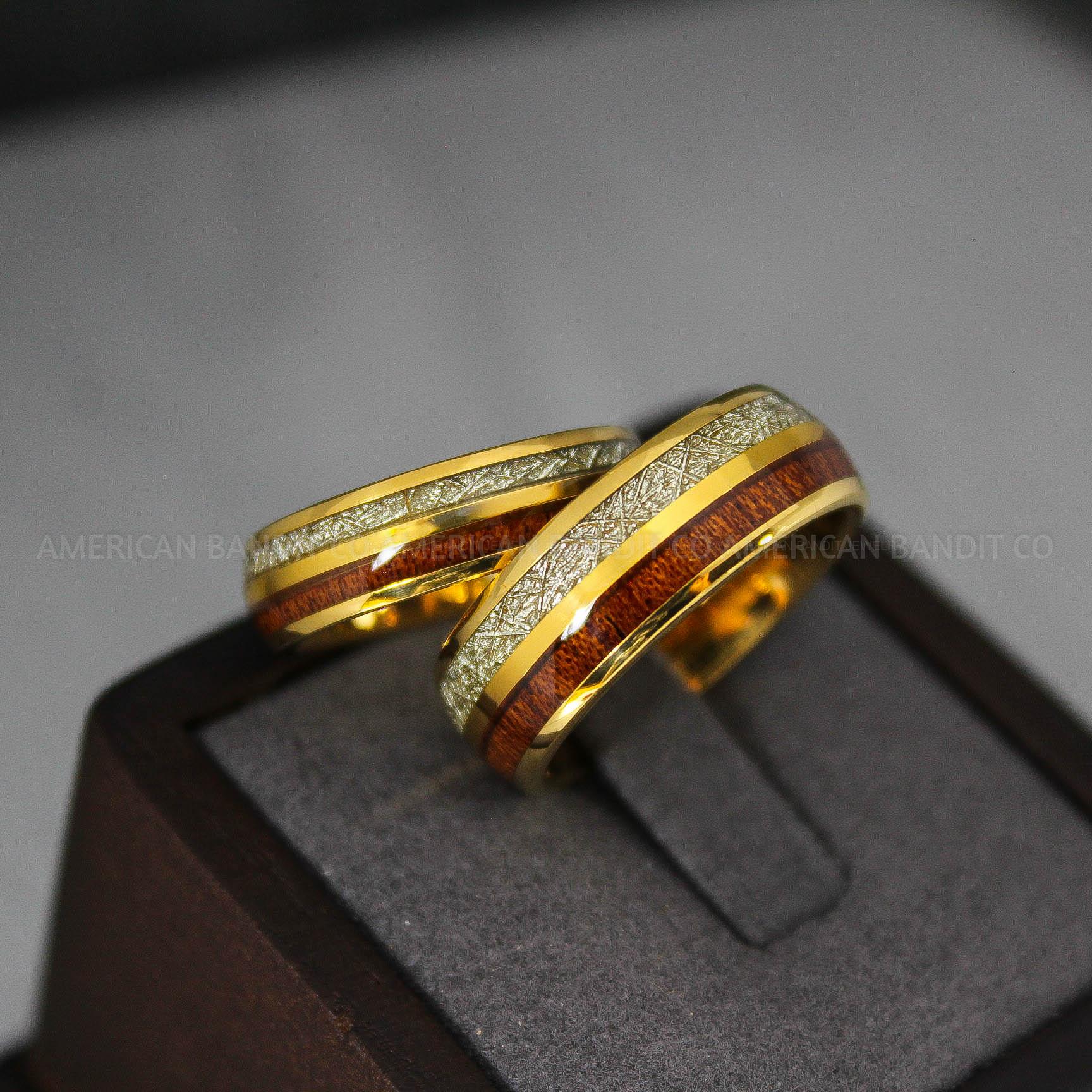 IMG_3023 Meteorite Rings, Meteorite Wedding Rings, Meteorite Wedding Bands, Meteorite Jewelry, Gold Wedding Rings, Gold Wedding Band, Meteor Rings - Image 1