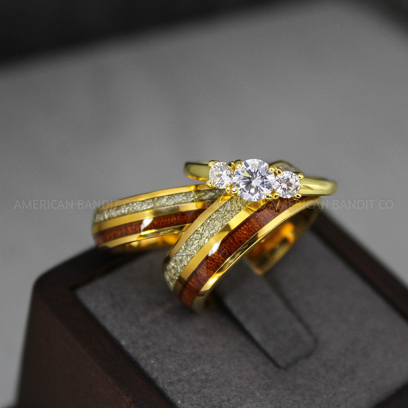 IMG_3025 Meteorite Rings, Meteorite Wedding Rings, Meteorite Wedding Bands, Meteorite Jewelry, Gold Wedding Rings, Gold Wedding Band, Meteor Rings - Image 1