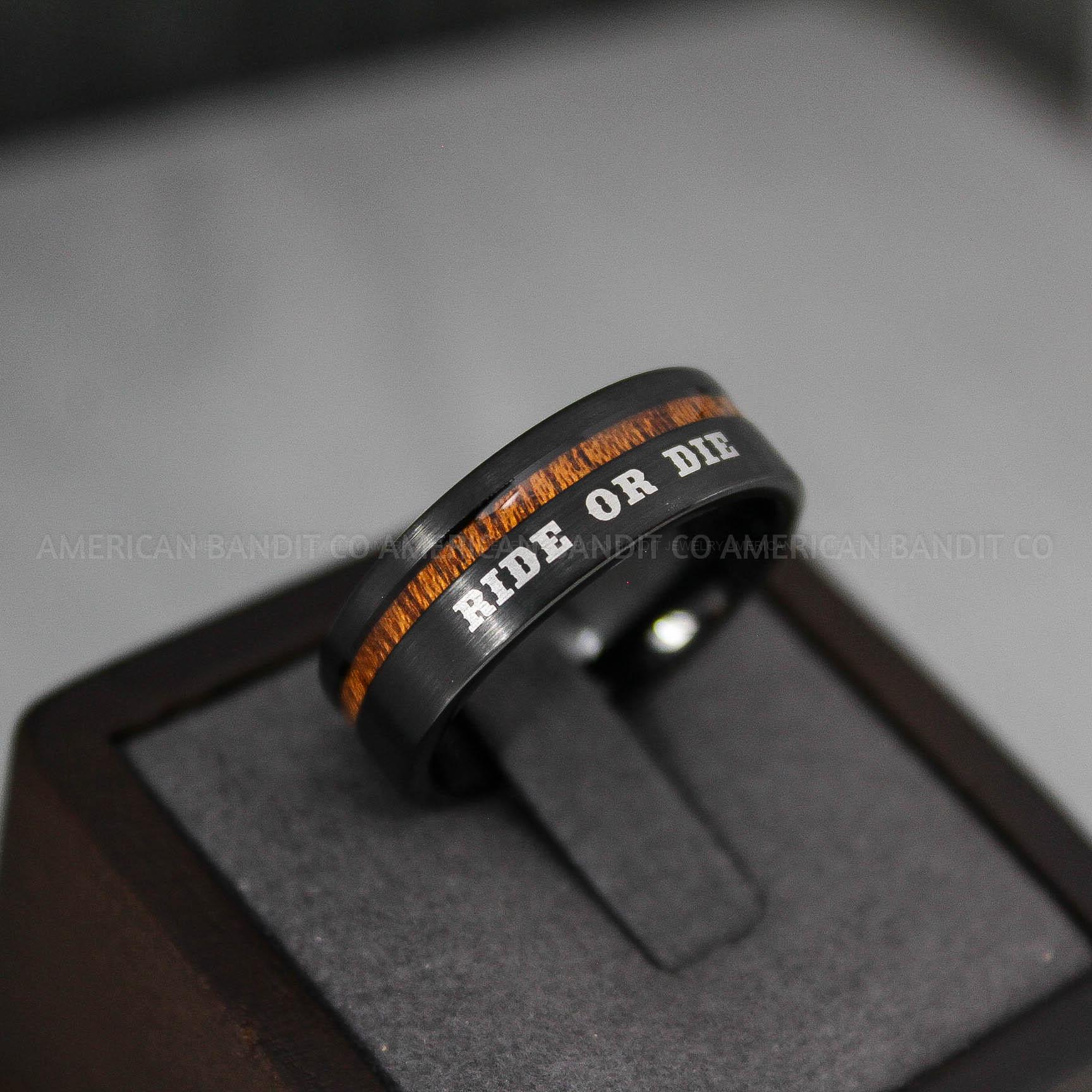 IMG_3027 Ride or Die Rings, Ride or Die, Ride or Die Wedding Rings, Ride or Die Wedding Bands, Black Wedding Rings, Black Wedding Bands, Biker Rings - Image 1