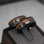 Howling Wolves Ring, Wolf Ring, Couple Wedding Rings, Couple Rings, Wolves Ring, Wolf Howl Ring, Black Wedding Bands, Matching Wedding Rings - Image 5