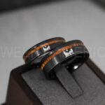 Howling Wolves Ring, Wolf Ring, Couple Wedding Rings, Couple Rings, Wolves Ring, Wolf Howl Ring, Black Wedding Bands, Matching Wedding Rings