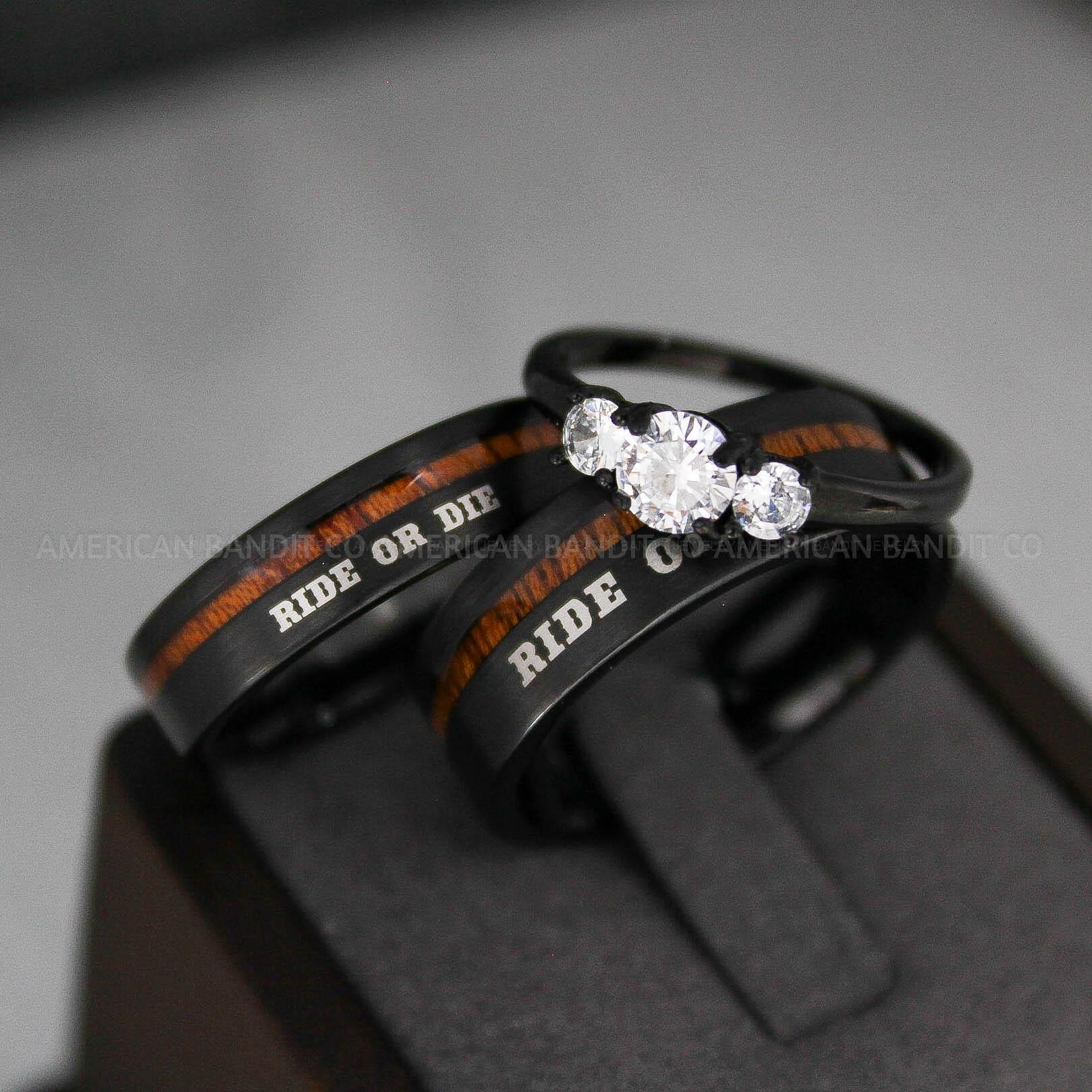 IMG_3037 Ride or Die Rings, Ride or Die, Ride or Die Wedding Rings, Ride or Die Wedding Bands, Black Wedding Rings, Black Wedding Bands, Biker Rings - Image 1