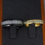 Meteorite Rings, Meteorite Wedding Rings, Meteorite Wedding Bands, Meteorite Jewelry, Couple Wedding Rings, Black Wedding Band, Meteor Ring