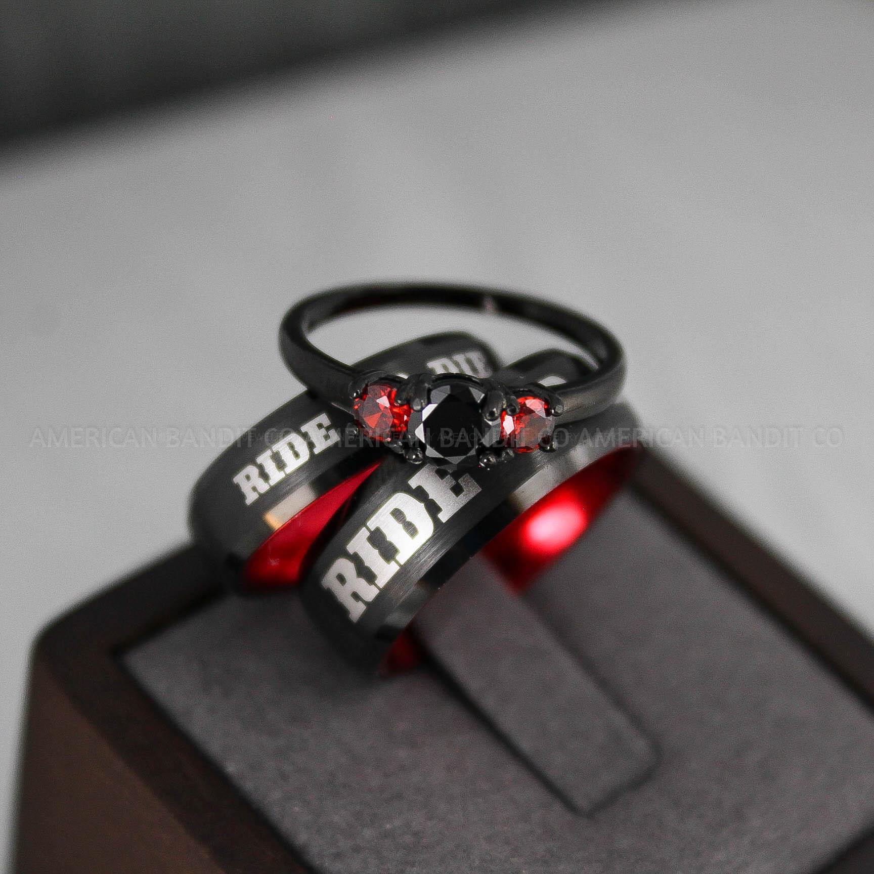 IMG_3058 Ride or Die Rings, Ride or Die, Ride or Die Wedding Rings, Ride or Die Wedding Bands, Black Wedding Rings, Black Wedding Bands, Biker Rings - Image 1