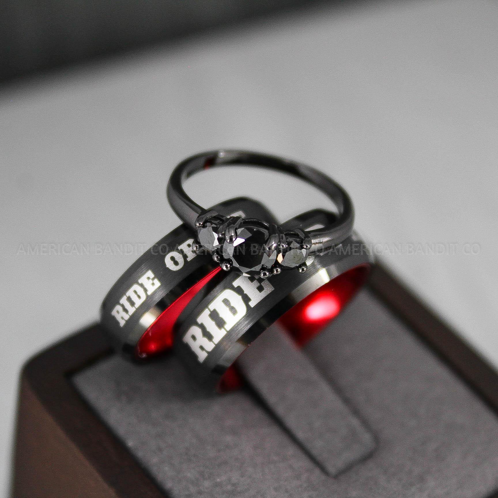 IMG_3059 Ride or Die Rings, Ride or Die, Ride or Die Wedding Rings, Ride or Die Wedding Bands, Black Wedding Rings, Black Wedding Bands, Biker Rings - Image 1