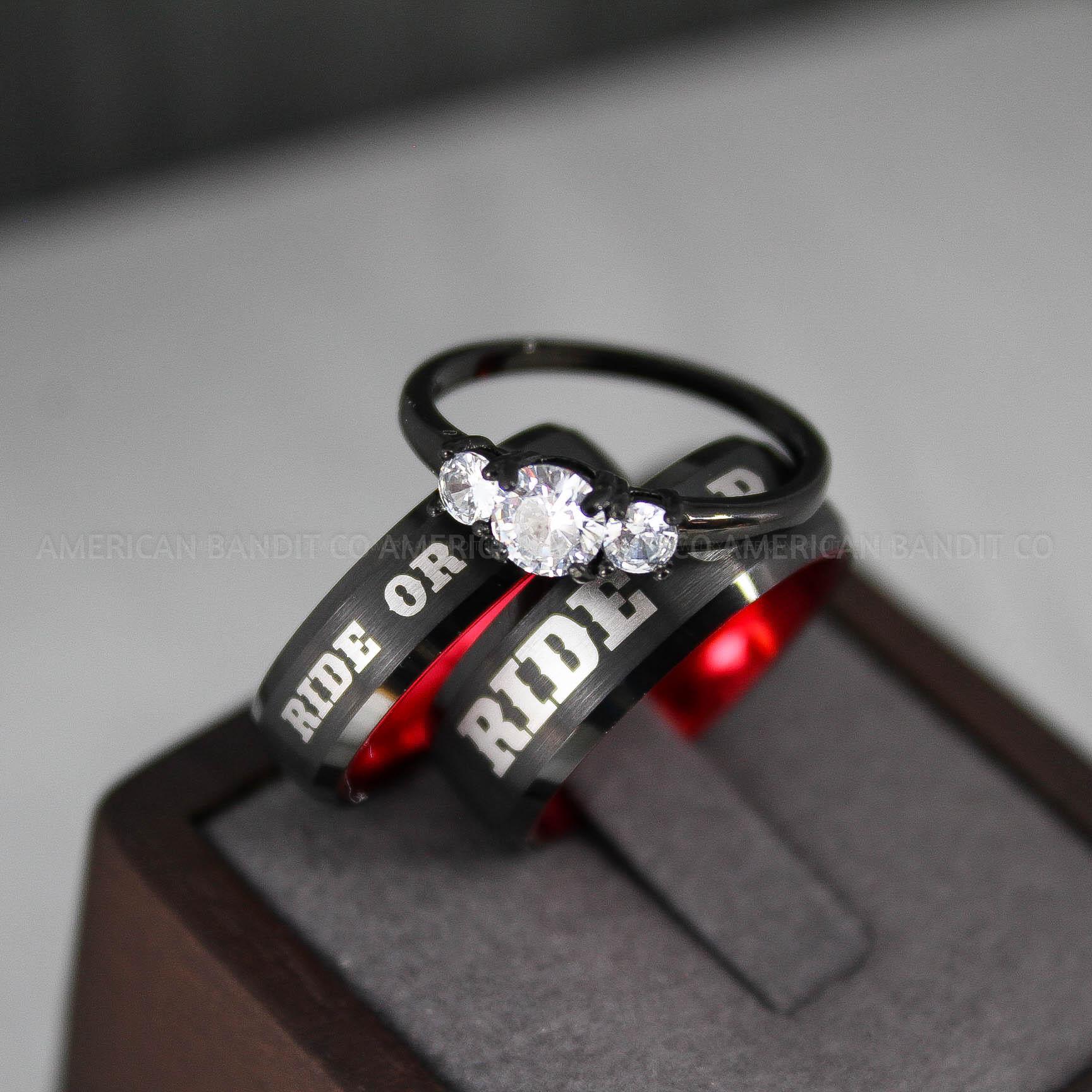 IMG_3062 Ride or Die Rings, Ride or Die, Ride or Die Wedding Rings, Ride or Die Wedding Bands, Black Wedding Rings, Black Wedding Bands, Biker Rings - Image 1