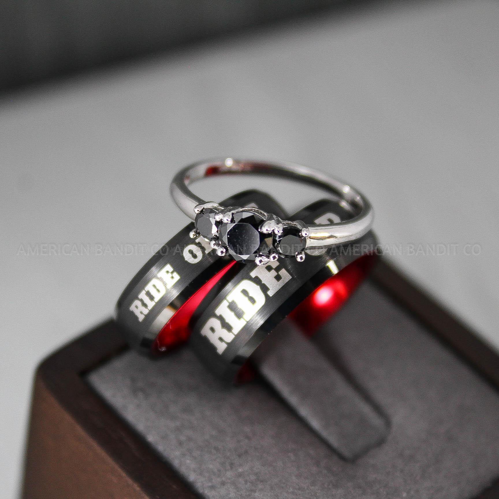 IMG_3064 Ride or Die Rings, Ride or Die, Ride or Die Wedding Rings, Ride or Die Wedding Bands, Black Wedding Rings, Black Wedding Bands, Biker Rings - Image 1