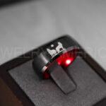 Howling Wolves Ring, Wolf Ring, Couple Wedding Rings, Couple Rings, Wolves Ring, Wolf Howl Ring, Black Wedding Bands, Matching Wedding Rings - Image 3