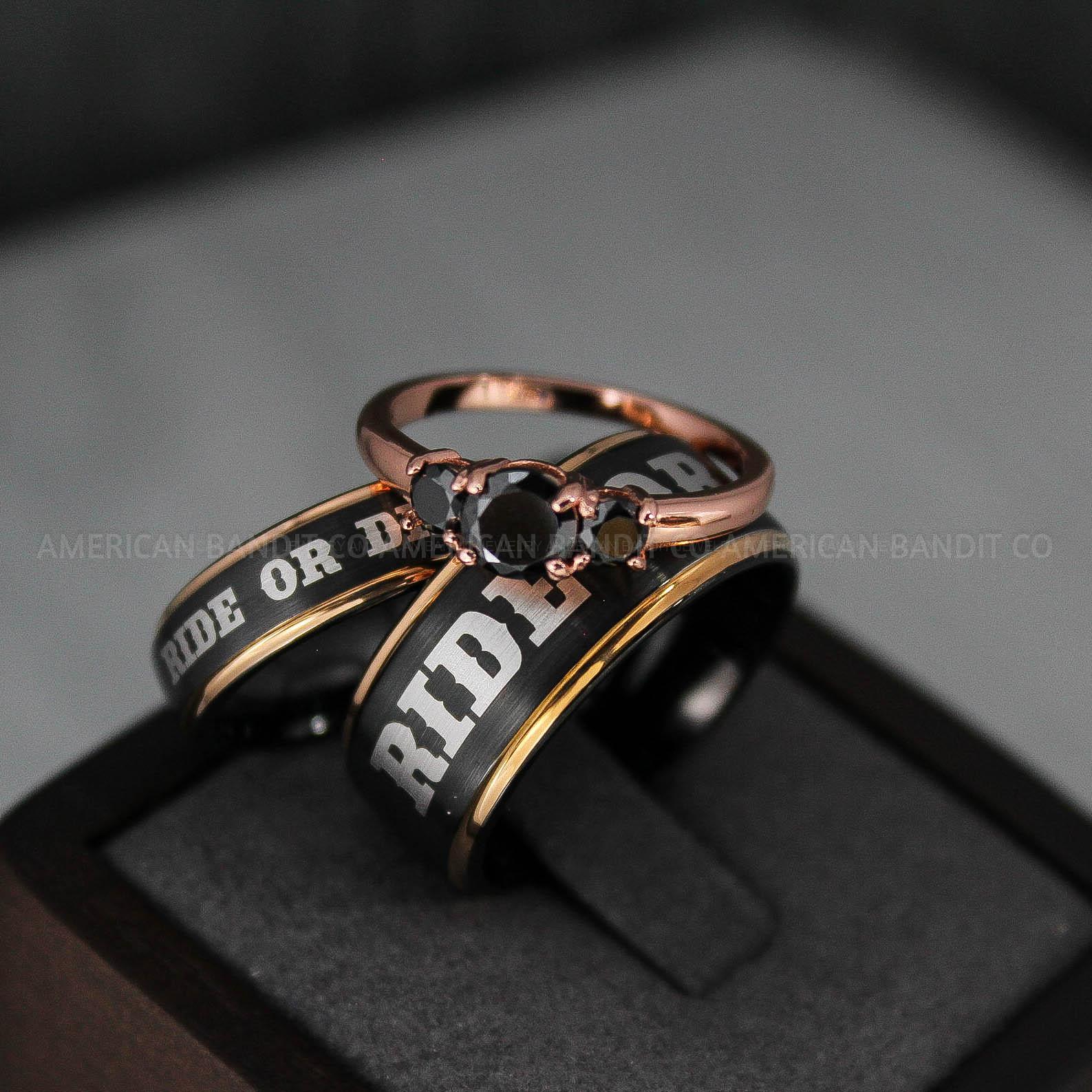 IMG_3087 Ride or Die Rings, Ride or Die, Ride or Die Wedding Rings, Ride or Die Wedding Bands, Black Wedding Rings, Black Wedding Bands, Biker Rings - Image 1