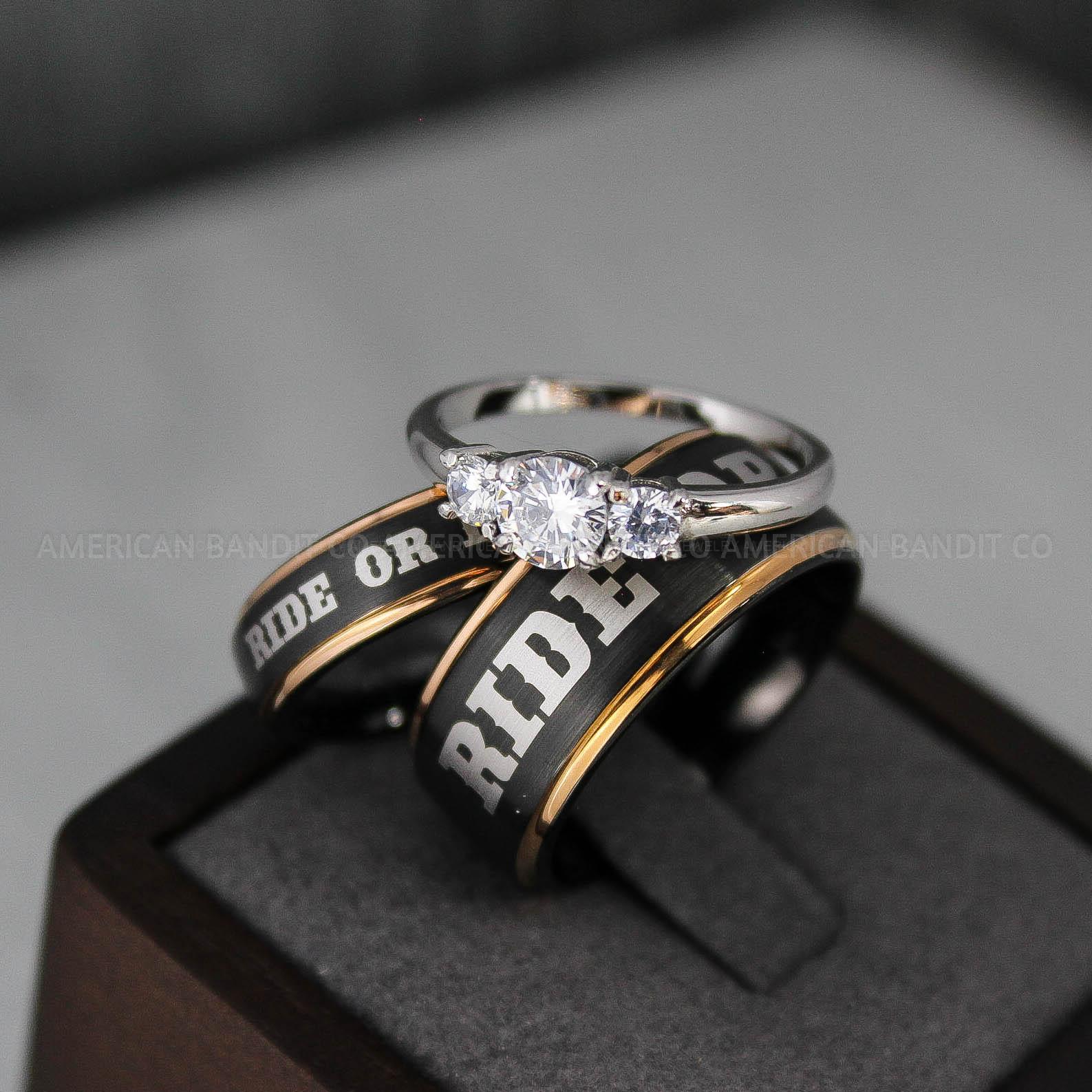 IMG_3091 Ride or Die Rings, Ride or Die, Ride or Die Wedding Rings, Ride or Die Wedding Bands, Black Wedding Rings, Black Wedding Bands, Biker Rings - Image 1
