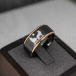 Howling Wolves Ring, Wolf Ring, Couple Wedding Rings, Couple Rings, Wolves Ring, Wolf Howl Ring, Black Wedding Bands, Matching Wedding Rings